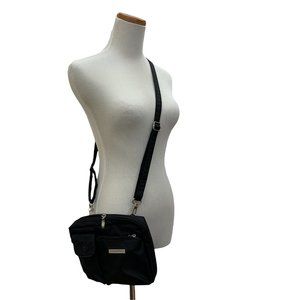 Baggallini crossbody bag, small, black nylon, converts to waist pack